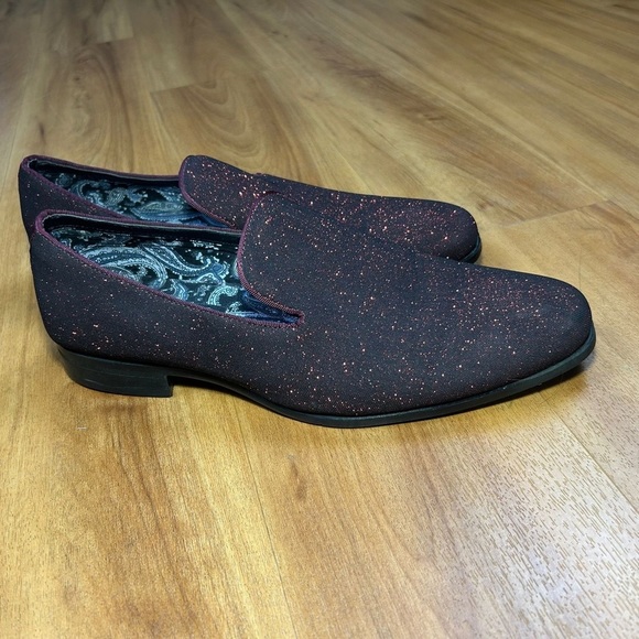 Couture 1901 Men’s Red Glitter Sparkle Slip-On Loafer Dress Shoes SZ9 Prom Party main image 9